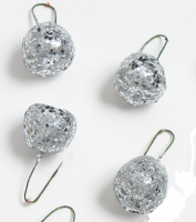 Муляж декоративный, Яблочко с блестками, серебряный, 1 шт.