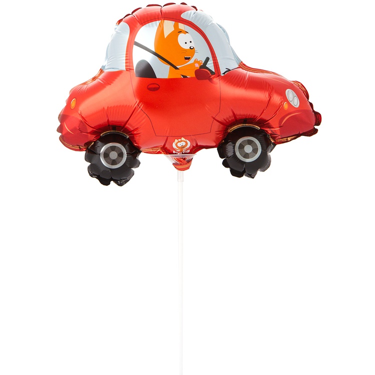 Шар (13"/33см) Мини-фигура, Котэ в машине, 1 шт.