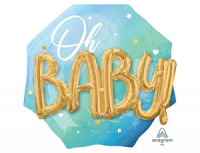 Безымянный Шар (30"/76см) Фигура, Oh Baby, Буквы, 3D мальчик, 1 шт.