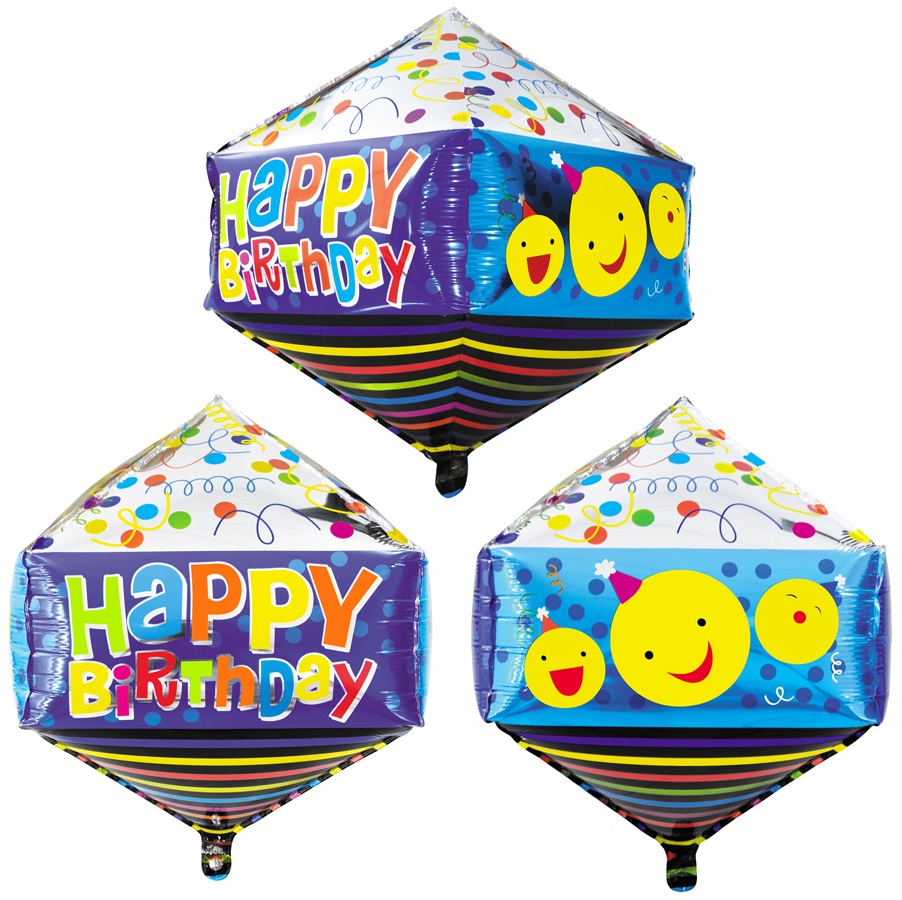 Шар (28''/71см) Циркон, Смайлики: С ДР, 1 шт.