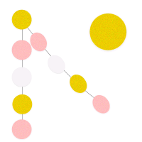 Гирлянда (2,5 м), "Круги Микс", Золото, нежно-розовый, белый, 1 шт.