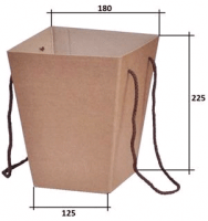 Коробка для цветов (12,5х18х22,5 см), крафт, 1 шт.