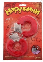 Наручники меховые красные, 1шт.