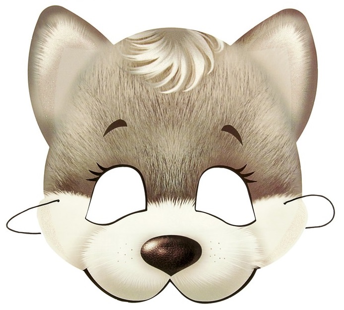 Маска карнавальная "Волк" глиттер, 1шт.