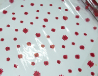 Пленка (700мм), Маргаритки, Красная/салатовая, 200 гр, 1 шт.