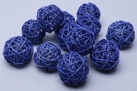 Шары из ротанга (6см), синие, 1 шт.