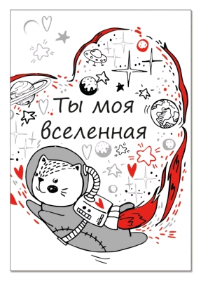 Бирка (5,5*7,9 см), "Ты моя вселенная", 1 шт.