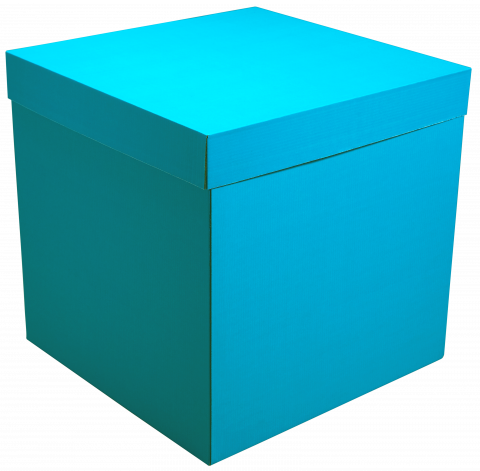 Коробка для надутых шаров (70*70*70см), Синяя бирюза, 1 шт. (уценка, смотреть описание)