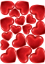 Наклейка оформительская (24,3*33,2см), Сердца красные, 1 шт.