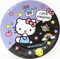 Тарелки (9''/23см) Hello Kitty, С Днем Рождения!, 6 шт.