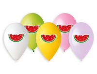 Шар (14"/35 см) Арбуз, 3цв, ассорти, 5шт.