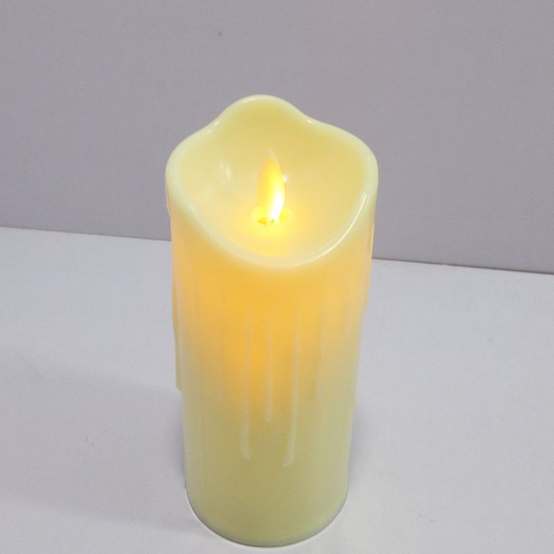 Светодиодная свеча (7.5*17см), "Живое пламя", 1 шт.