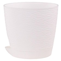 Кашпо (13,5*13,5см), 1,2л, Блюз, Белое, 1 шт.