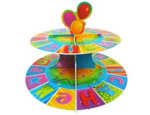 Стойка для кексов, С Днем Рождения мозаика, 2 яруса, 1 шт.