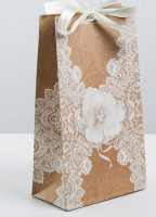 Пакет подарочный с лентой (13*23*7 см) Счастье, 1 шт.