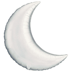 Шар (30"/76 см) Фигура, Полумесяц, серебро, 1 шт.