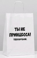 Пакет подарочный (24*10*33 см), Не принцесса, 1 шт.