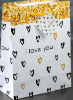 Пакет подарочный (18*23*8,5см), Я тебя люблю, 1 шт. 