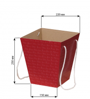 Коробка для цветов (15х22х25см), красная, 1 шт.