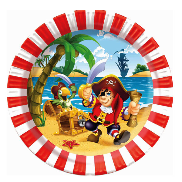 Тарелки бумажные (23см), Веселый Пират, 6 шт. 