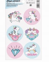 Наклейки (16*9 см), «Единорожка», 1 шт.