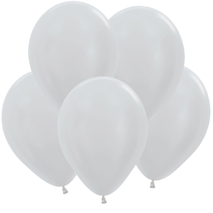 Шар (18"/45см) Серебро, Перламутр, 5 шт.