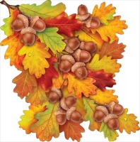 Украшение на скотче, Дубовая ветка с желудями, 1 шт.