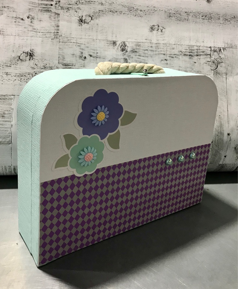 Коробка ( 30,5*23,5*8,3см) Чемоданчик, аквамарин, 1 шт.