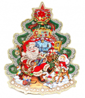 Оформительский плакат на скотче (35см), Новогодняя фантазия, глиттер, 1 шт.