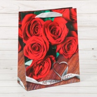 Пакет подарочный (23*27*8см), От всего сердца, розы, 1 шт.