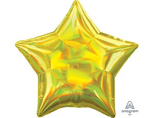 Шар (19"/48см) Звезда, Блеск, Переливы Желтый, 1 шт.