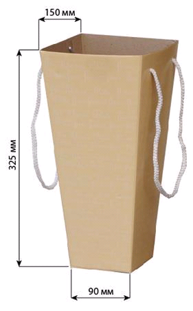 Коробка для цветов (9х15х32,5 см), желто-бежевый, 1 шт.