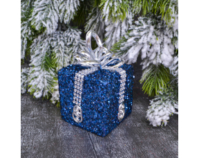 Ёлочная игрушка (6*8см), Подарок, Синий, 1 шт.
