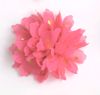 Цветочек шифоновый в горошек (9 см), фукси №7, 1 шт.