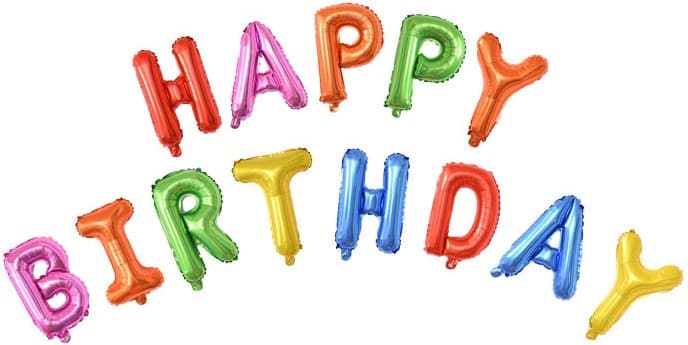 Набор шаров-букв (16''/41 см) Надпись "Happy Birthday", Ассорти, в упаковке 1 шт.