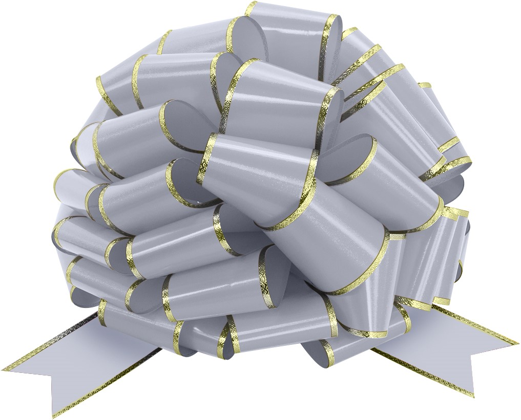 Бант Шар (36см) Серебро, Металлик, 1 шт.