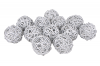 Шар из ротанга (6см), серебро, 1 шт.