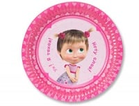 Тарелки бумажные Маша Сердца (23см), 6 шт.