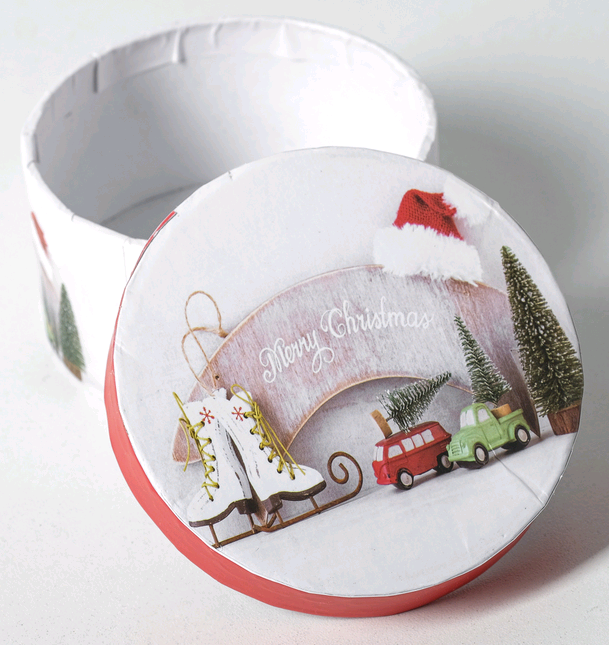 Коробка круглая (10х10х5см), Микс, 1 шт.