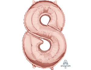 Шар (26"/66см) ЦИФРА 8 Rose Gold, 1шт.