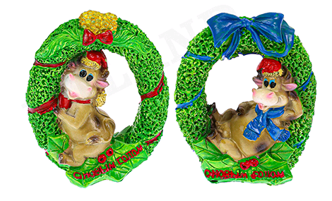 Статуэтка (7*8,5см), Весёлый бычок, Микс, 1 шт.