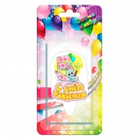 Свеча тортовая цифра "С Днем Рождения!" Зайчик 5, 1 шт.