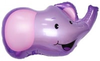 1 Шар (16''/41 см) Мини-фигура, Голова слона, Фиолетовый, 1 шт.