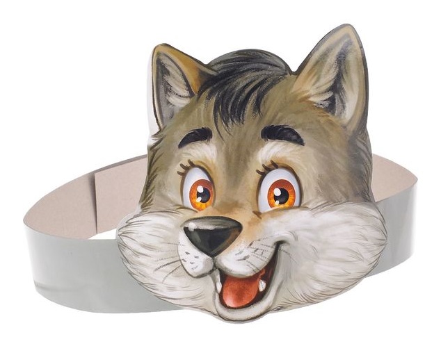 Маска на ободке "Волк", 12,4х64 см, 1шт.