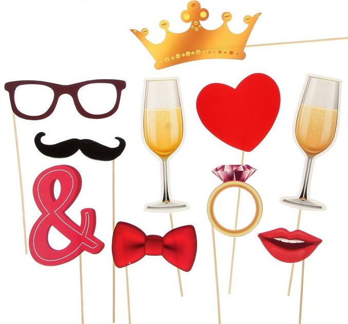 Набор фотобутафории "Свадебный", 10 шт.