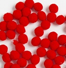 Помпон из фатина (3,5см), красный, 1 шт.