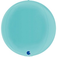 Шар (15"/38см) Сфера 3D, Голубой, пастель, 1 шт. 