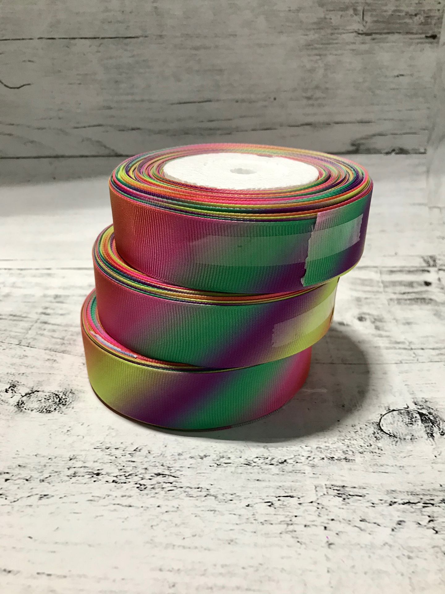 Лента репсовая (25мм*22,85м), Диагональная радуга, 1 шт.
