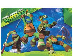 Скатерть п/э (1,4*2,6м), Черепашки-Ниндзя, 1 шт.