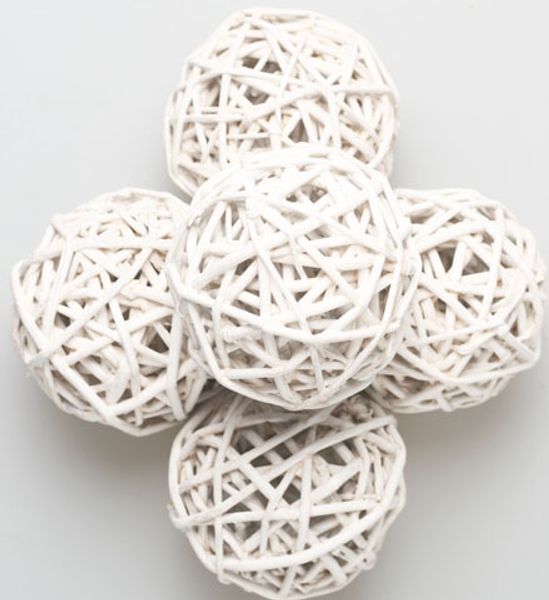 Шары из ротанга (5см), белые, 12 шт.